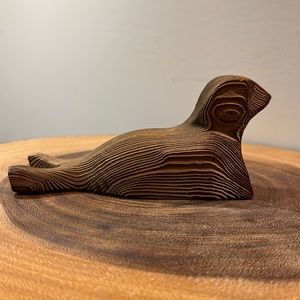 Wooden carving by artist Gerd Untermann of Canada